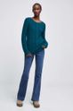 Sweter damski z fakturą kolor zielony cyraneczka