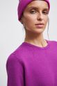 purpurowy Sweter damski gładki kolor fioletowy