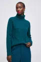turkusowy Sweter z domieszką wełny damski kolor zielony
