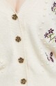 Kardigan damski z ozdobnym haftem beżowy RW22.SWD607 beżowy