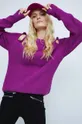 fioletowy Sweter damski gładki kolor fioletowy