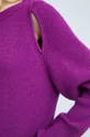 Sweter damski gładki kolor fioletowy Damski