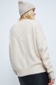 Sweter z domieszką wełny damski kolor beżowy 57 % Akryl, 40 % Poliamid, 3 % Wełna