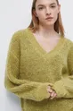 Sweter damski z melanżowej dzianiny kolor żółty Damski