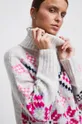beżowy Sweter damski wzorzysty kolor beżowy