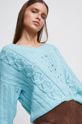 jasny turkusowy Sweter z domieszką wełny damski kolor turkusowy