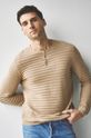 piaskowy Sweter bawełniany męski beżowy Męski