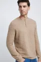 beżowy Sweter bawełniany męski beżowy