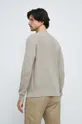 Sweter bawełniany męski z melanżowej dzianiny kolor beżowy 100 % Bawełna