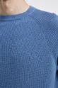 Sweter bawełniany męski z melanżowej dzianiny kolor niebieski