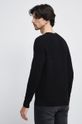 Sweter bawełniany męski z melanżowej dzianiny kolor czarny 100 % Bawełna