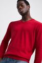 Sweter bawełniany męski gładki kolor czerwony czerwony