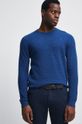 niebieski Sweter męski z fakturą kolor niebieski