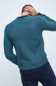 Sweter bawełniany męski wzorzysty turkusowy 100 % Bawełna
