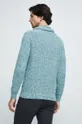 Sweter bawełniany męski wzorzysty kolor turkusowy 100 % Bawełna