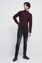 Sweter męski z półgolfem kolor bordowy bordowy