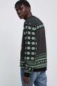 Sweter męski wzorzysty kolor czarny 55 % Akryl, 45 % Bawełna