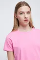 ružová Dámske tričko z hladkej pleteniny