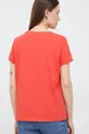 T-shirt bawełniany damski gładki z domieszką elastanu czerwony 96 % Bawełna, 4 % Elastan