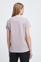 T-shirt bawełniany damski gładki z domieszką elastanu różowy 96 % Bawełna, 4 % Elastan