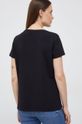 T-shirt damski gładki czarny 96 % Bawełna, 4 % Elastan
