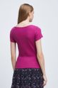 T-shirt damski prążkowany różowy 96 % Bawełna, 4 % Elastan