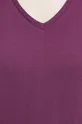 T-shirt bawełniany damski gładki z domieszką elastanufioletowy Damski