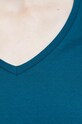 T-shirt bawełniany damski gładki z domieszką elastanu zielony RW22.TSD060 turkusowy