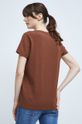 T-shirt damski gładki brązowy 96 % Bawełna, 4 % Elastan