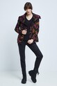 T-shirt bawełniany damski gładki z domieszką elastanu czarny RW22.TSD060 czarny RW22
