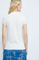T-shirt damski gładki kolor beżowy 96 % Wiskoza, 4 % Elastan
