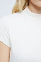 T-shirt damski gładki kolor beżowy Damski