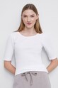 T-shirt damski prążkowany biały biały RW22.TSD080
