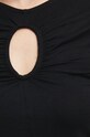 T-shirt damski z marszczeniem czarny RW22.TSD107 czarny