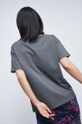 T-shirt bawełniany damski z nadrukiem szary 100 % Bawełna
