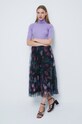 Sweter damski z krótkim rękawem różowy RW22.TSD306 fioletowy RW22