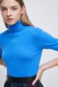 fioletowy Sweter damski z krótkim rękawem niebieski