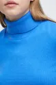 Sweter damski z krótkim rękawem niebieski Damski