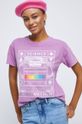T-shirt bawełniany z kolekcji Science różowy fiołkowo różowy