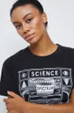 čierna Tričko bavlnené z kolekcie Science čierne