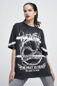 T-shirt bawełniany z nadrukiem szary szary RW22.TSD404