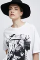T-shirt bawełniany damski z nadrukiem biały Damski