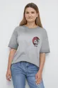 T-shirt bawełniany damski z kolekcji Psoty szary 100 % Bawełna