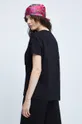 T-shirt bawełniany z aplikacją czarny 100 % Bawełna