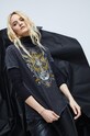 T-shirt bawełniany damski by Rafał Wechterowicz kolor czarny czarny RW22.TSD754