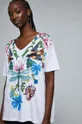 T-shirt bawełniany damski by Olaf Hajek kolor biały 100 % Bawełna
