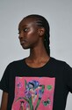 T-shirt bawełniany damski z nadrukiem z domieszką elastanu by Olaf Hajek kolor czarny RW22.TSD956 czarny