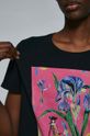 T-shirt damski z nadrukiem by Olaf Hajek kolor czarny
