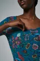 Tričko s dlhým rukávom dámske so vzorom by Olaf Hajek zelená farba Dámsky