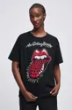 T-shirt bawełniany damski The Rolling Stones kolor czarny czarny